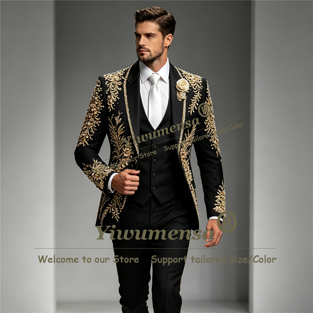 Men Grooming Outfit - Роскошный мужской костюм с кристаллами и