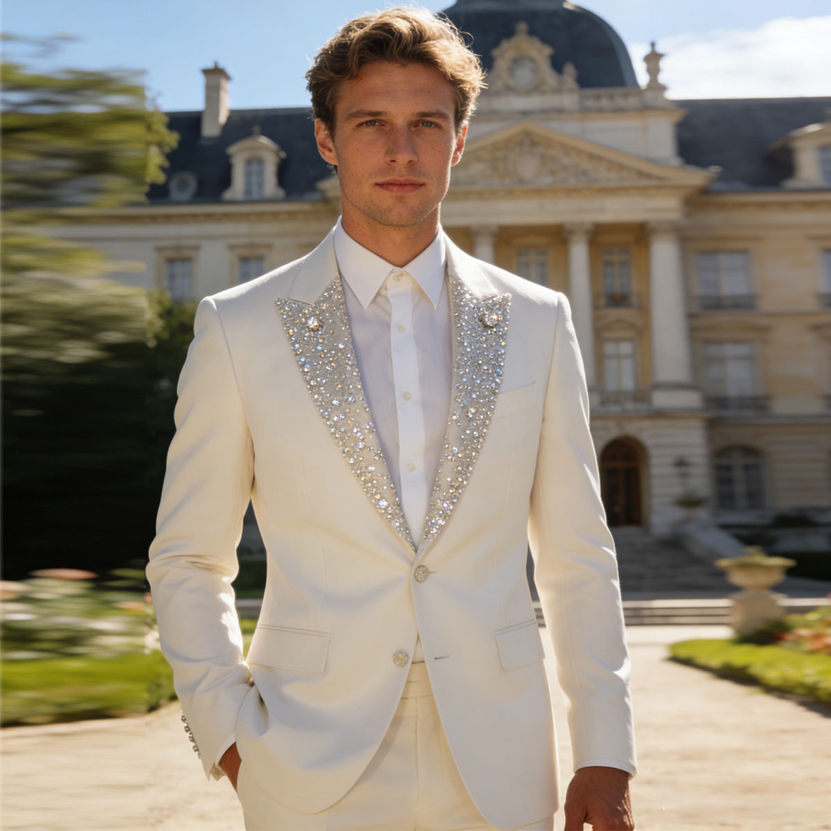 Men Grooming Outfit - Мужские костюмы на заказ с кристаллами,