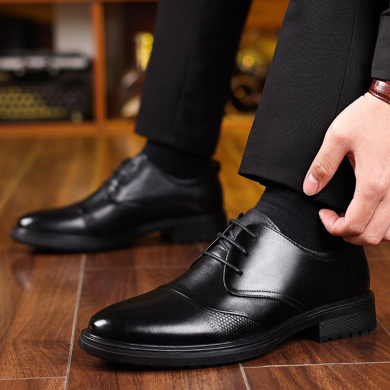 Men'S Grooming Oxford - Мужские черные оксфорды из натуральной кожи