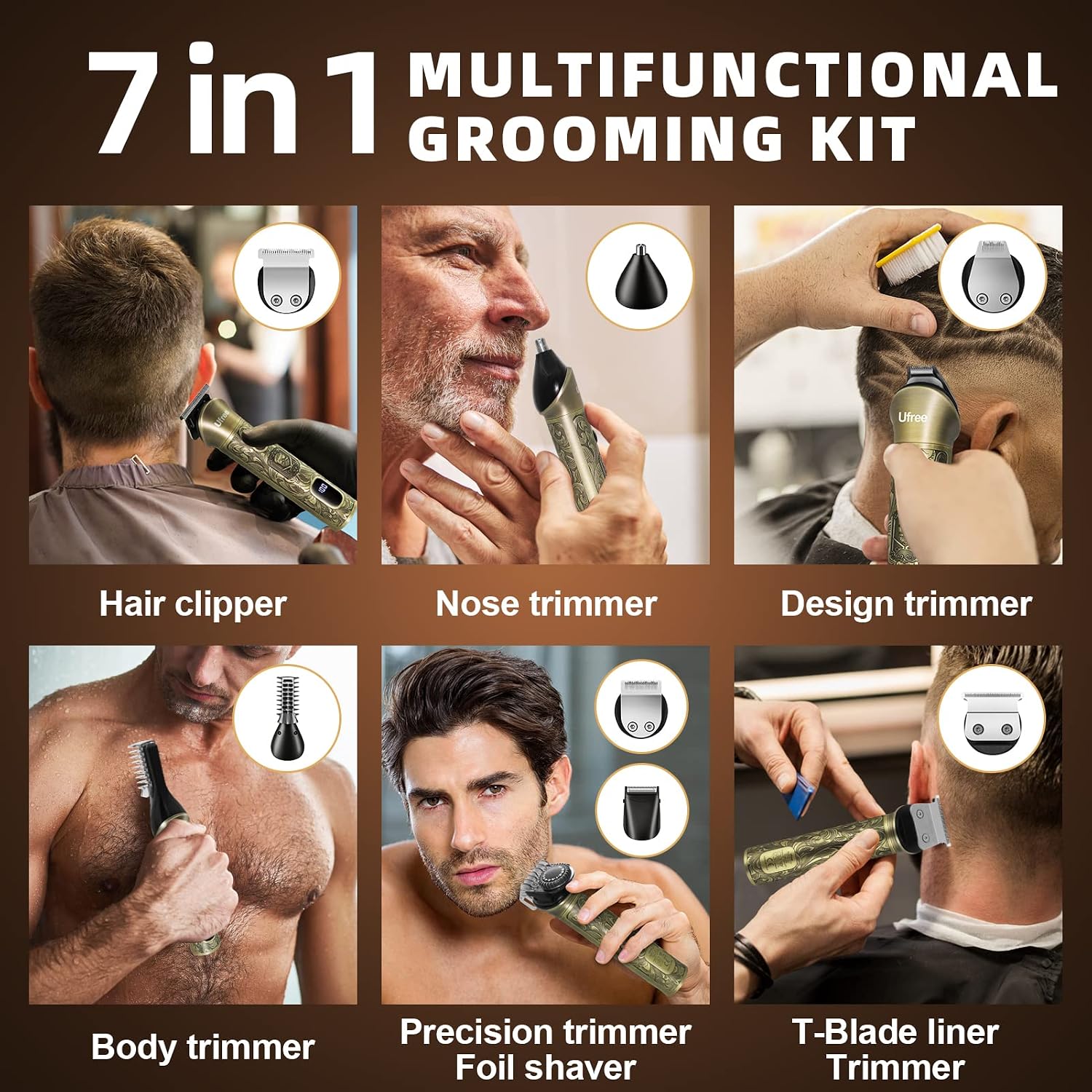 Триммер для бороды 7-в-1, элек – обзор и цена Men'S Grooming Products Kit