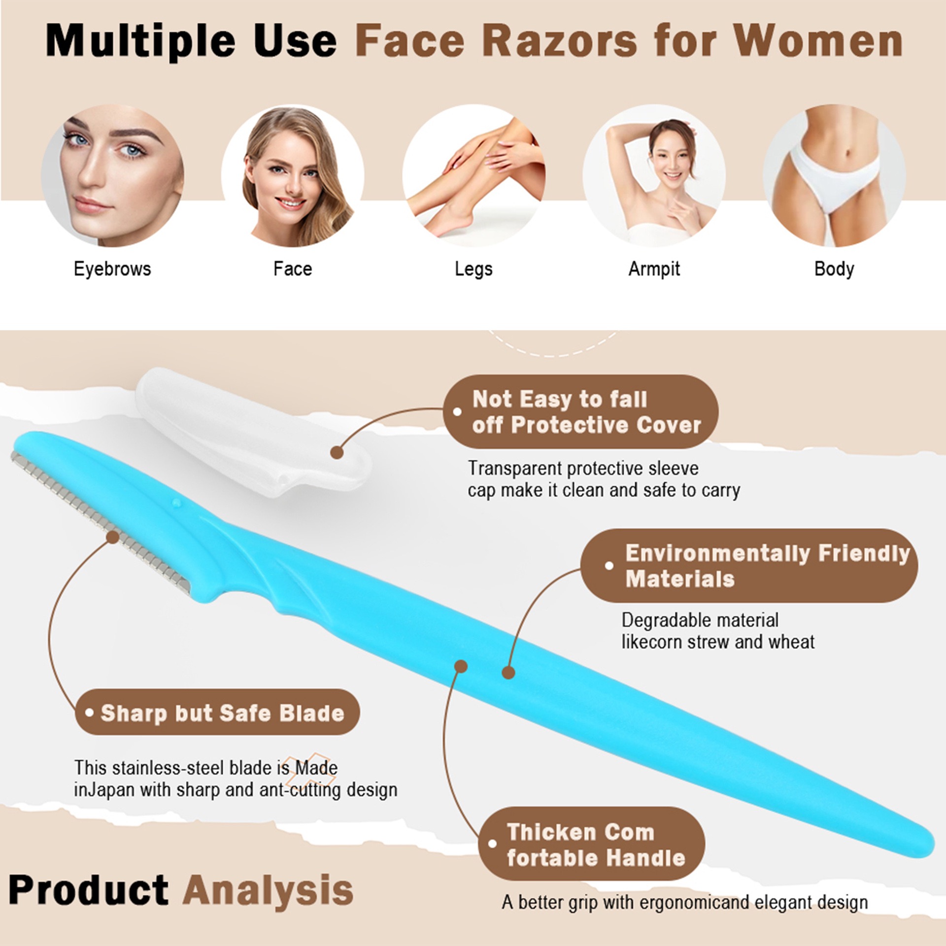 Набор из 5/10/30/40 бритв для  – обзор и цена Eyebrow Razor Trimmer