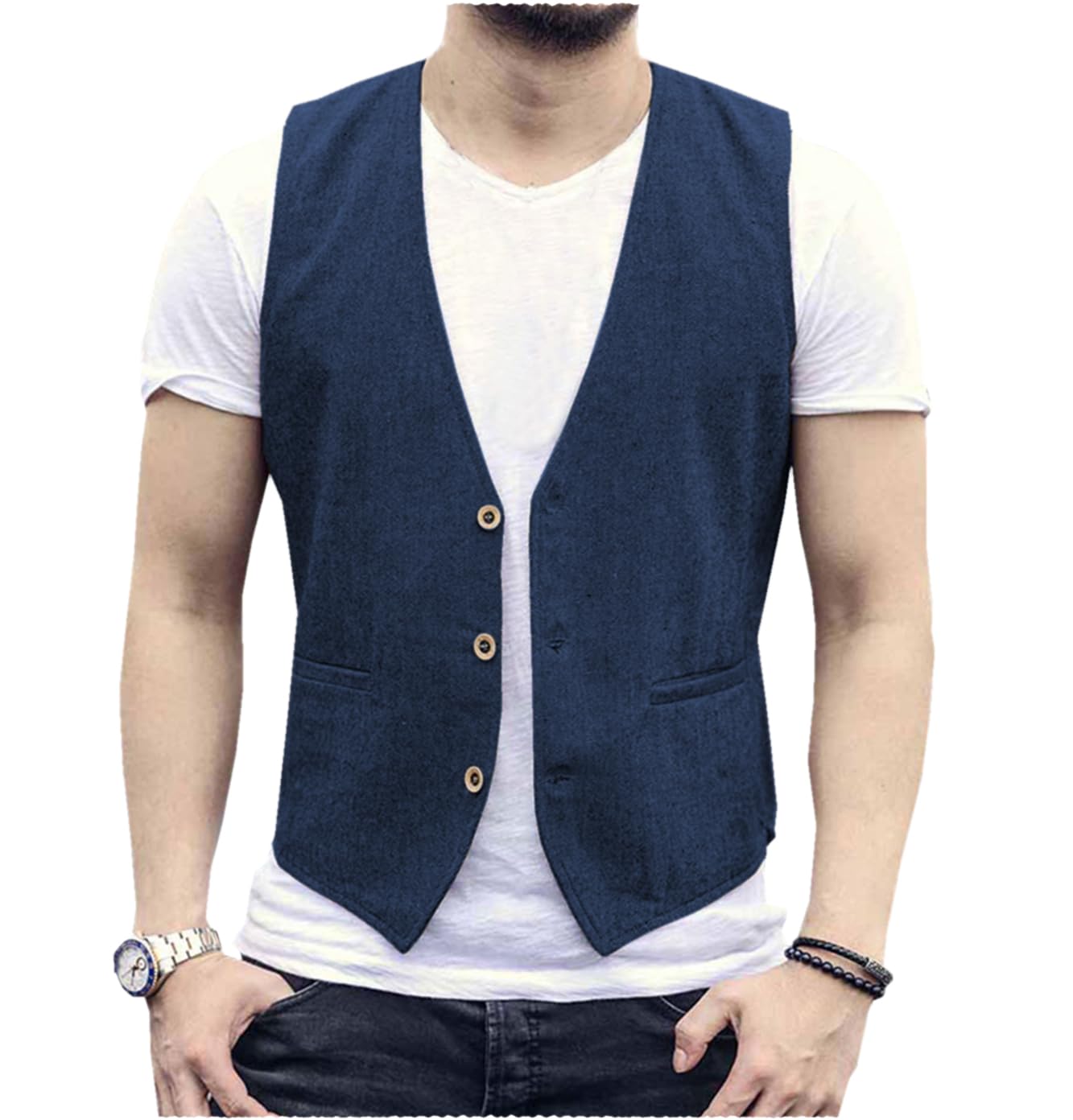 Льняной мужской жилет, однотон – обзор и цена Men Grooming Outfit